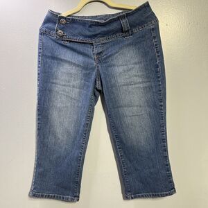 Spacegirlz Denim Cropped Size 13 jeans capris fisher pants zip button piocket